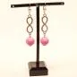 Preview: Unendlichkeits-Schmuckset: Kettenanhänger & Ohrringe in Rosa - ohringe klappbrisur perle rosa unendlicheit strass haenger (1)